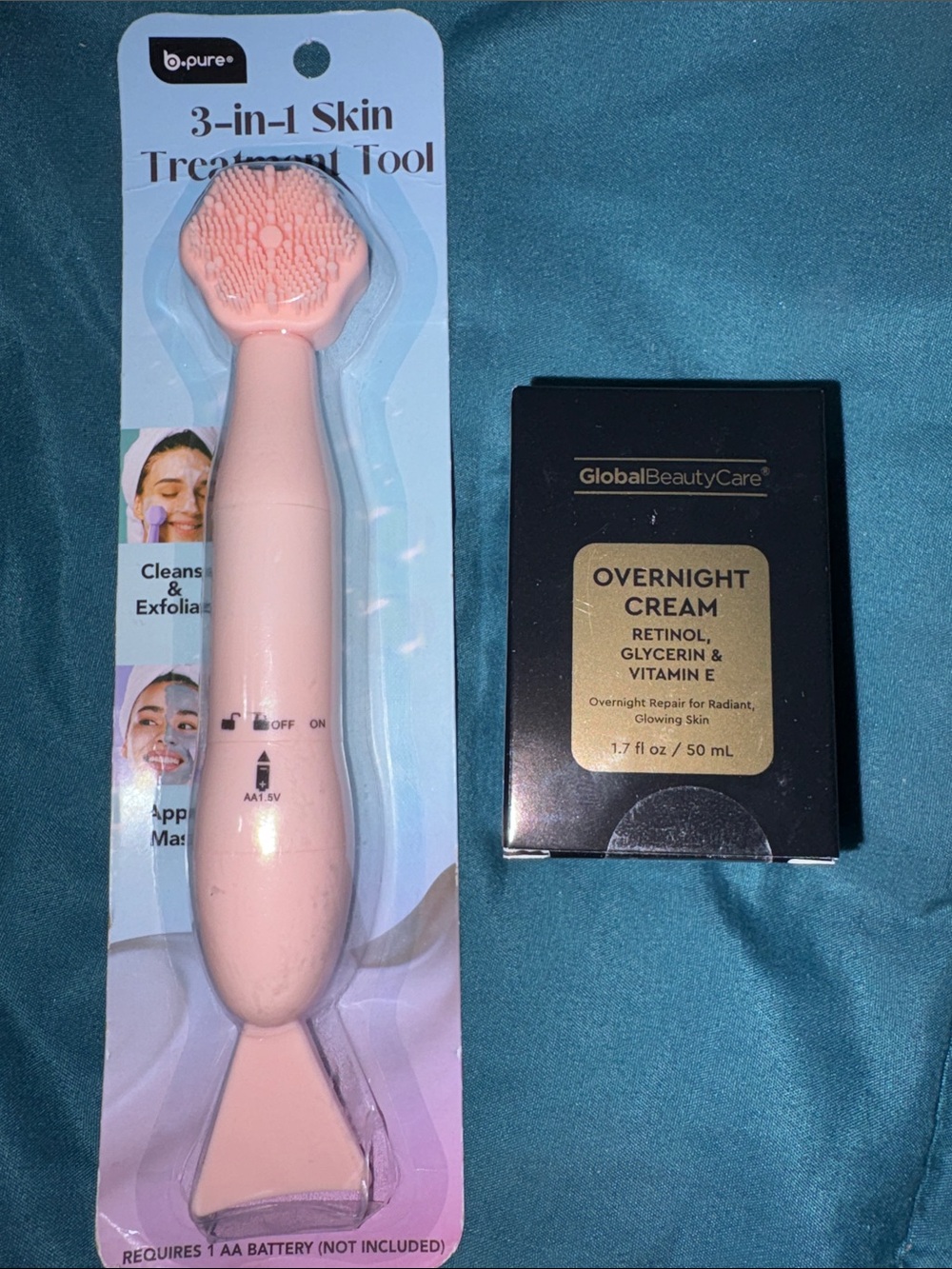 GlobalBeautyCare Overnight Cream - b.pure - Pink Skin Treatment Tool Bundle